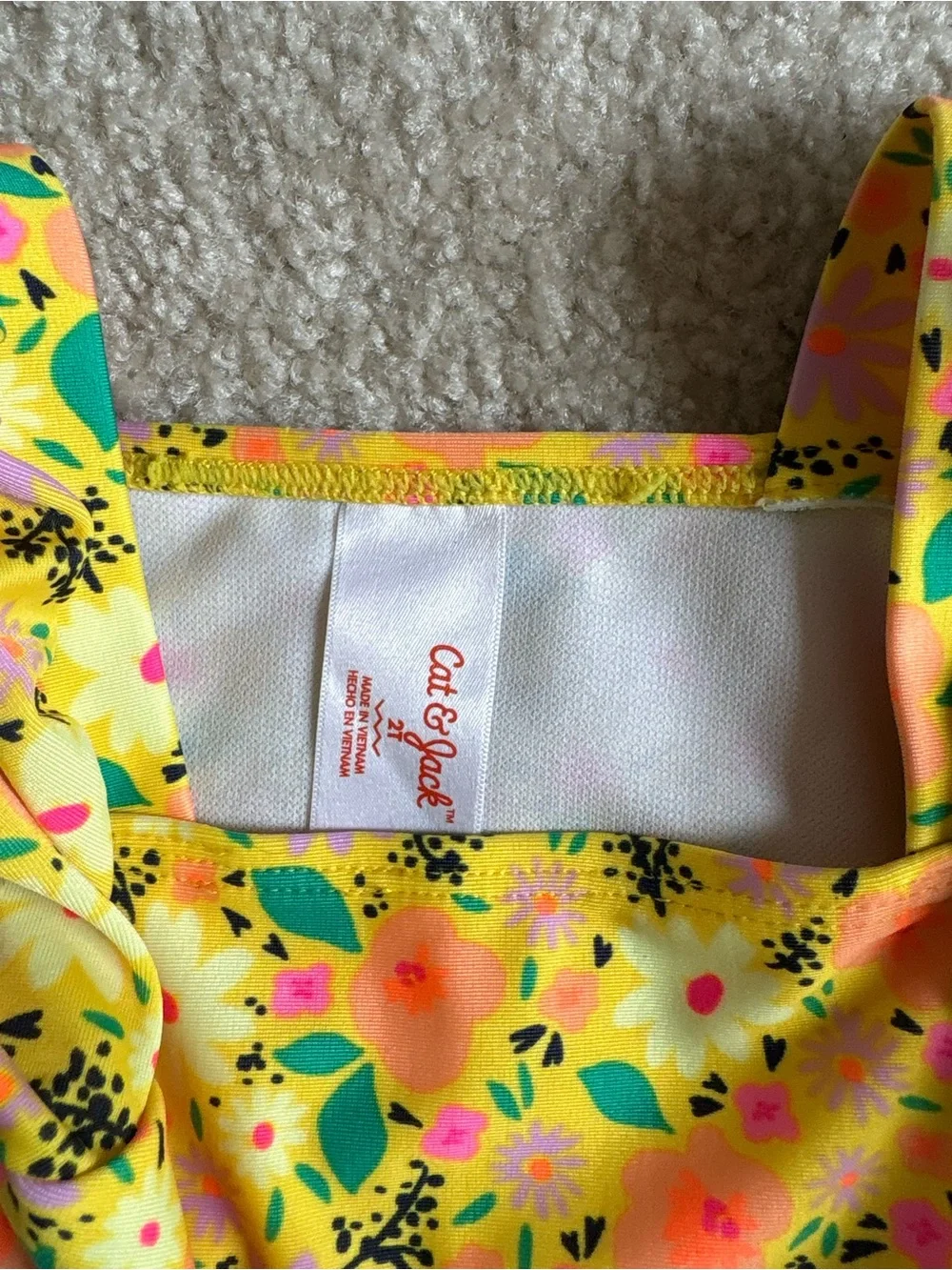 Cat & Jack Yellow Floral Two-Piece Swim Set